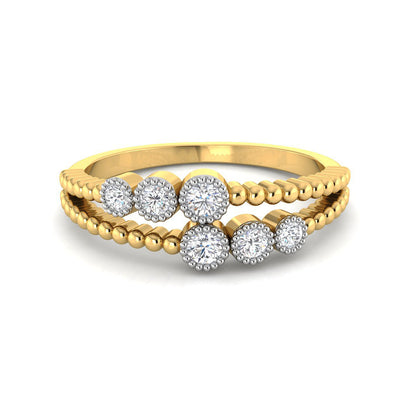 Two Row Stylized Diamond Ring