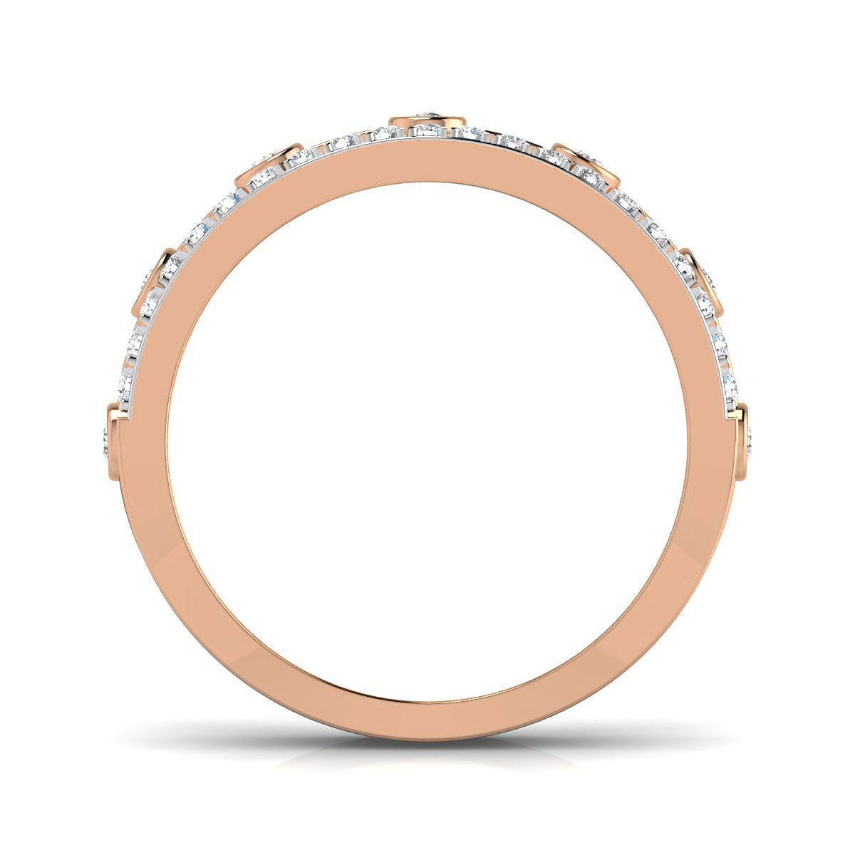 Three Row Brilliant Diamong Ring