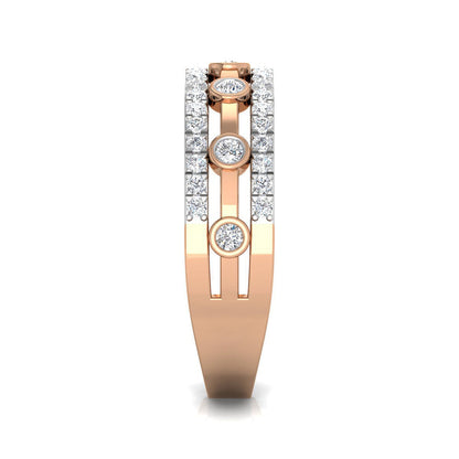Three Row Brilliant Diamong Ring
