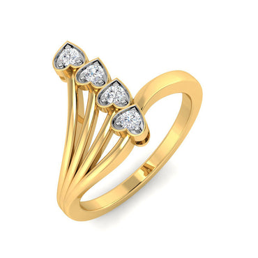 Contemporary Hearts Diamond Ring