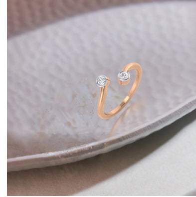 Solitaire Duo Open Top Ring