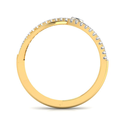 Bezel Overlap Pave Diamond Ring