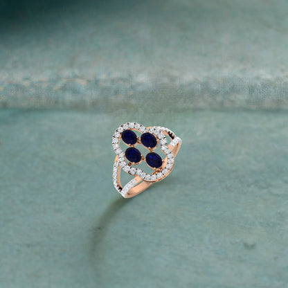 Quartet Sapphire Diamond Ring