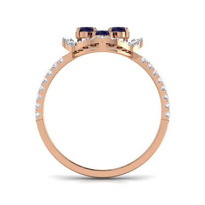 Quartet Sapphire Diamond Ring