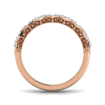 Alternating Gold and Diamond Double Ring